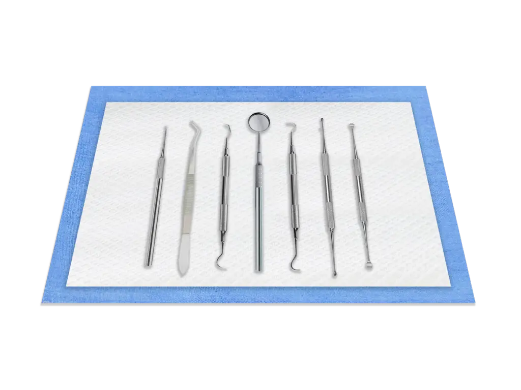 Zeza White & Blue Towels with Medical Instruments
