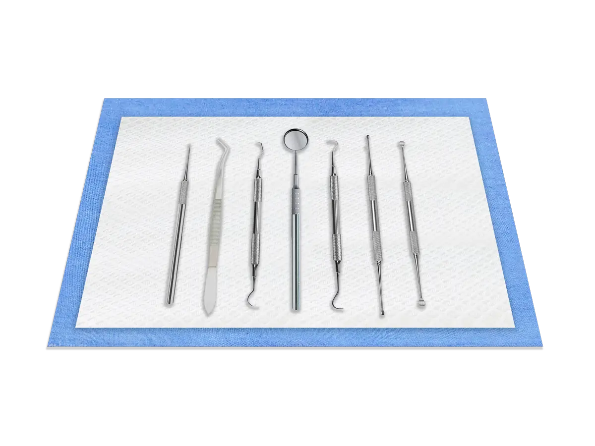 Zeza White & Blue Towels with Medical Instruments